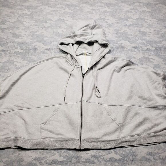 lululemon athletica Tops - Lululemon Light Gray Zip-Up Hoodie Size 6